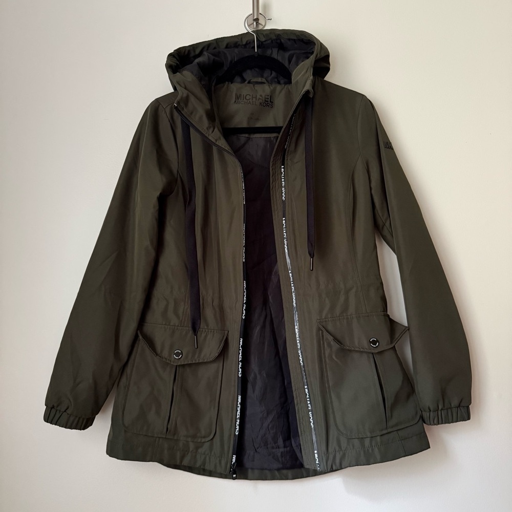 Michael Kors Khaki Green Hooded Anorak Parka, size XS